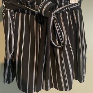 Black and White Striped Shorts